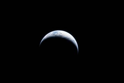 Crescent Earth on the outbound journey